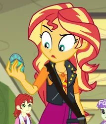 Size: 1365x1593 | Tagged: safe, derpibooru import, edit, edited screencap, screencap, nolan north, starlight, sunset shimmer, equestria girls, equestria girls series, forgotten friendship, background human, cropped, geode of empathy, hand, meme, memory stone, solo focus, sunset holding things, this will not end well