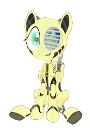 Size: 3289x4640 | Tagged: safe, artist:hoofwaffe, derpibooru import, fluttershy, pony, robot, robot pony, eye of providence, flutterbot, illuminati confirmed, simple background, solo, transparent background