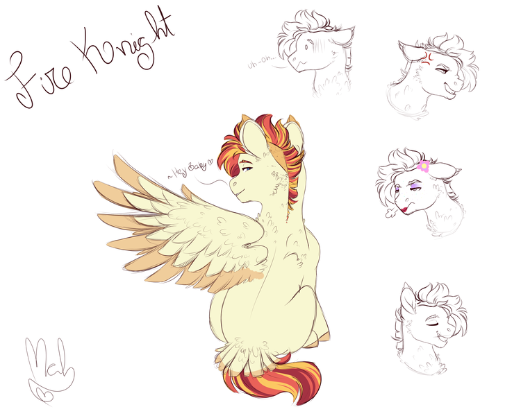 Size: 4000x3200 | Tagged: safe, artist:mah521, derpibooru import, oc, oc:fire knight, pegasus, pony, bust, lipstick, male, one winged pegasus, parent:flash sentry, parent:moondancer, parents:flashdancer, portrait, solo, stallion