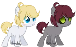 Size: 800x490 | Tagged: safe, artist:t-aroutachiikun, derpibooru import, oc, oc:gentle frostbite, oc:oskar, pony, base used, colt, duality, male, simple background, solo, transparent background