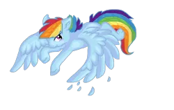 Size: 1196x762 | Tagged: safe, artist:tinttiyo, derpibooru import, rainbow dash, pegasus, pony, blushing, feather, female, flying, looking at you, mare, simple background, solo, spread wings, transparent background, wings