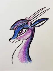 Size: 3024x4032 | Tagged: antlers, artist:smirk, deer, deerified, derpibooru import, doe, female, my little cervine, safe, species swap, traditional art, twilight sparkle