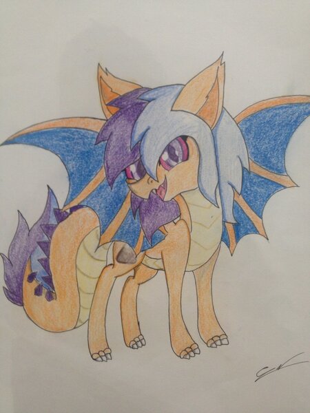 Size: 1024x1365 | Tagged: artist:luxiwind, derpibooru import, dragon, female, oc, oc:varia, safe, solo, traditional art