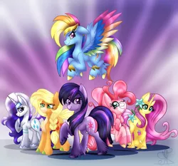 Size: 1500x1400 | Tagged: safe, artist:xxmelody-scribblexx, derpibooru import, applejack, fluttershy, pinkie pie, rainbow dash, rarity, twilight sparkle, earth pony, pegasus, pony, unicorn, leak, spoiler:g5, applejack (g5), colored wings, earth pony twilight, fluttershy (g5), g5, mane six, mane six (g5), multicolored wings, pegasus pinkie pie, pinkie pie (g5), race swap, rainbow dash (g5), rainbow wings, raised hoof, rarity (g5), twilight sparkle (g5), unicorn fluttershy