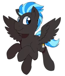 Size: 931x1081 | Tagged: safe, artist:notenoughapples, derpibooru import, oc, oc:nimbus, unofficial characters only, pegasus, pony, flying, male, simple background, smiling, solo, stallion, transparent background