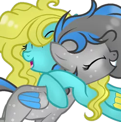 Size: 600x605 | Tagged: safe, artist:mintoria, derpibooru import, oc, oc:madeleine, unofficial characters only, pegasus, pony, base used, female, hug, mare, simple background, transparent background
