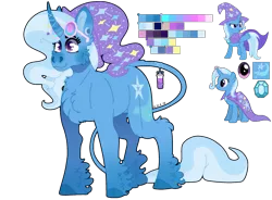 Size: 2560x1880 | Tagged: safe, artist:moonhowlerel, derpibooru import, trixie, classical unicorn, pony, unicorn, cheek fluff, chest fluff, cloven hooves, curved horn, ear fluff, image, leonine tail, png, simple background, smiling, solo, transparent background, twitterina design, unshorn fetlocks