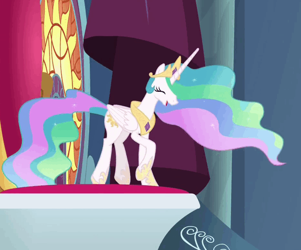 Size: 590x490 | Tagged: safe, derpibooru import, screencap, princess celestia, alicorn, pony, horse play, animated, cropped, cute, cutelestia, ethereal mane, excited, eyes closed, female, gif, happy, hoof shoes, image, irrational exuberance, jewelry, loop, mare, open mouth, peytral, prancelestia, prancing, raised hoof, smiling, solo, throne, tiara, trotting, trotting in place