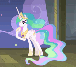 Size: 912x799 | Tagged: safe, derpibooru import, screencap, princess celestia, alicorn, pony, horse play, animated, blinking, cropped, cute, cutelestia, ethereal mane, eyes closed, female, frown, grin, mare, open mouth, raised eyebrow, raised hoof, raised leg, sillestia, silly, smiling, solo, stage, talking, thinking, wide eyes
