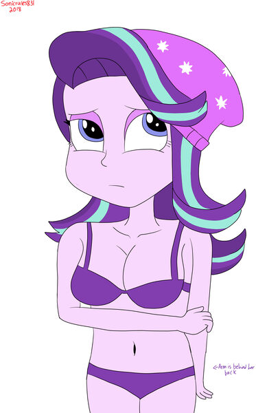 1368864 - artist:sonicrules831, bikini, breasts, cleavage, clothes,  derpibooru import, equestria girls, mirror magic, quality, spoiler:eqg  specials, starlight glimmer, suggestive, swimsuit - Twibooru