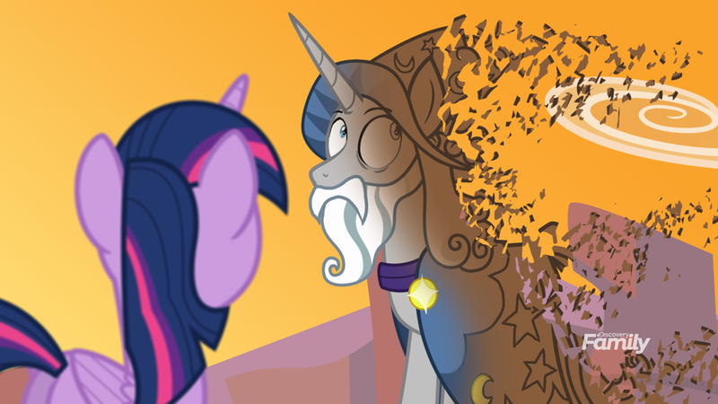 Size: 1920x1080 | Tagged: alicorn, artist:crisostomo-ibarra, avengers: infinity war, derpibooru import, discovery family logo, disintegration, fake, fake screencap, i don't feel so good, imminent death, infinity war, safe, series finale, spoilers for another series, star swirl the bearded, twilight sparkle, twilight sparkle (alicorn)