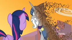Size: 1920x1080 | Tagged: alicorn, artist:crisostomo-ibarra, avengers: infinity war, derpibooru import, discovery family logo, disintegration, fake, fake screencap, i don't feel so good, imminent death, infinity war, safe, series finale, spoilers for another series, star swirl the bearded, twilight sparkle, twilight sparkle (alicorn)