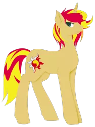 Size: 1500x2000 | Tagged: safe, artist:mytri-atari, derpibooru import, sunset shimmer, unicorn, my little colt, rule 63, simple background, sunset glare, transparent background