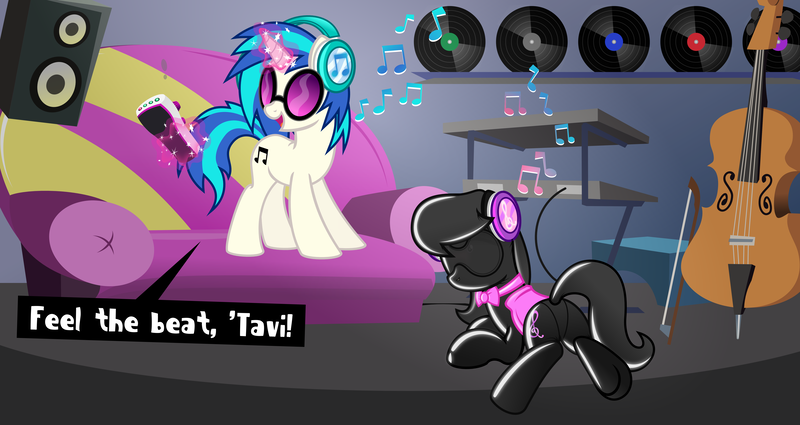 Size: 6075x3228 | Tagged: questionable, artist:nxzc88, derpibooru import, octavia melody, vinyl scratch, earth pony, pony, unicorn, absurd resolution, bdsm, blindfold, bondage, bow, bowtie, cello, comic, commission, couch, cutie mark, dialogue, duo, duo female, encasement, female, females only, femdom, femsub, fetish, glowing horn, headphones, hooves, horn, keyboard, latex, latex suit, levitation, lying, magic, mare, music, music notes, musical instrument, open mouth, record, records, remote control, rubber, rubber suit, saddle, sensory deprivation, shelf, show accurate, show accurate porn, speakers, standing, submissive, sunglasses, synthesizer, tack, tail covered, telekinesis, vector