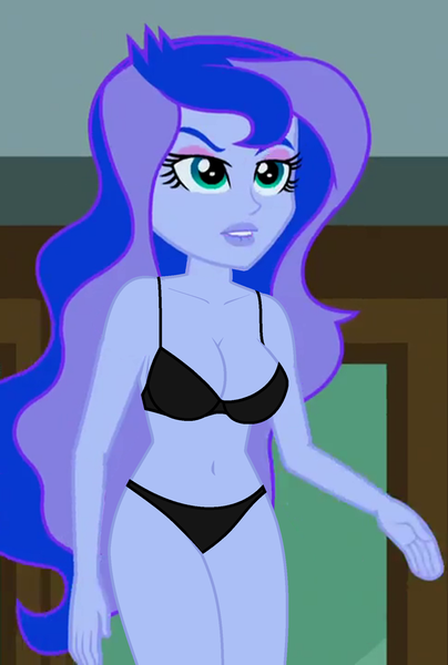 Size: 720x1069 | Tagged: suggestive, derpibooru import, edit, edited screencap, editor:ah96, screencap, princess luna, equestria girls, friendship games, belly button, black underwear, bra, breast edit, breasts, busty princess luna, cleavage, clothes, cropped, female, panties, solo, underwear, underwear edit, vice principal luna