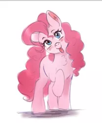 Size: 481x579 | Tagged: safe, artist:mrscurlystyles, derpibooru import, pinkie pie, earth pony, pony, :p, blushing, cute, diapinkes, female, looking at you, mare, ponk, silly, solo, tongue out