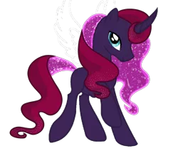 Size: 1323x1122 | Tagged: safe, artist:unicorn-mutual, derpibooru import, oc, pony, unicorn, female, magical lesbian spawn, mare, offspring, parent:princess luna, parent:tempest shadow, parents:tempestluna, simple background, solo, transparent background