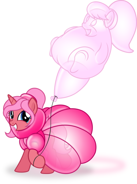 Size: 3809x5098 | Tagged: questionable, artist:nxzc88, derpibooru import, oc, oc:lola balloon, oc:loon, unofficial characters only, balloonie pony, earth pony, original species, pony, unicorn, absurd resolution, balloon, duo, duo female, female, fetish, floating, grin, inanimate tf, inflatable, inflatable collar, inflatable dress, inflatable fetish, inflated tail, inflation, ponytail, poofy shoulders, raised hoof, show accurate, simple background, smiling, string, transformation, translucent, transparent background, vector