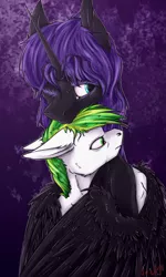 Size: 1200x2000 | Tagged: safe, derpibooru import, oc, oc:cognitio dissonantia, oc:white night, unofficial characters only, alicorn, earth pony, pony, female, hug, male, mare, simple background, stallion, winghug