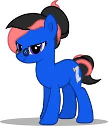 Size: 2578x3000 | Tagged: safe, artist:applec1234, deleted from derpibooru, derpibooru import, oc, oc:scribe pen, unofficial characters only, earth pony, pony, bedroom eyes, glasses, looking at you, show accurate, simple background, solo, transparent background, vector