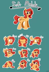 Size: 3900x5700 | Tagged: safe, artist:taurson, derpibooru import, oc, oc:soft melody, unofficial characters only, pegasus, pony, commission, expressions, female, heterochromia, mare, silly, silly pony