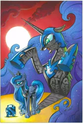 Size: 680x1000 | Tagged: source needed, safe, artist:andypriceart, derpibooru import, nightmare moon, princess luna, alicorn, pony, ethereal mane, female, guilt, headpiece, helmet, jewelry, mare, regalia, shadow