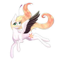Size: 2169x2189 | Tagged: safe, artist:ohhoneybee, derpibooru import, oc, oc:ember, pegasus, pony, female, high res, mare, simple background, solo, transparent background, two toned wings