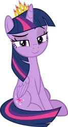 Size: 5396x10091 | Tagged: absurd resolution, alicorn, artist:jhayarr23, crown, derpibooru import, horse play, jewelry, new crown, raised eyebrow, regalia, safe, simple background, smug, solo, transparent background, twilight sparkle, twilight sparkle (alicorn), vector