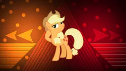 Size: 3840x2160 | Tagged: safe, artist:abadcookie, artist:laszlvfx, derpibooru import, edit, applejack, pony, cowboy hat, female, freckles, hat, mare, stetson, wallpaper, wallpaper edit