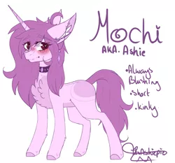 Size: 2067x1928 | Tagged: safe, artist:honeybbear, derpibooru import, oc, oc:mochi, pony, unicorn, chest fluff, choker, female, mare, reference sheet, solo