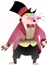 Size: 3500x4690 | Tagged: anthro, artist:wonderschwifty, clothes, derpibooru import, goggles, hat, male, my little pony: the movie, naked mole rat, safe, simple background, solo, top hat, transparent background, verko