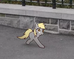 Size: 580x462 | Tagged: artist needed, safe, derpibooru import, derpy hooves, pony, adorawat, cursed image, dumb running ponies, female, half cat, mare, meme, ponified animal photo, smiling, solo, two legged creature, walking, wat, what has science done, when you walking