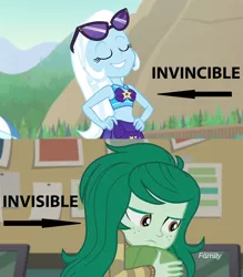 Size: 1260x1436 | Tagged: safe, derpibooru import, edit, edited screencap, screencap, trixie, wallflower blush, equestria girls, equestria girls series, forgotten friendship, image macro, meme, wordplay