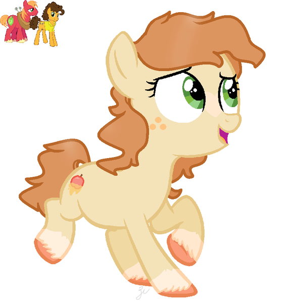 Size: 874x874 | Tagged: safe, artist:royalswirls, derpibooru import, big macintosh, cheese sandwich, oc, unofficial characters only, earth pony, pony, base used, female, filly, freckles, gay, mac n cheese, magical gay spawn, male, offspring, parent:big macintosh, parent:cheese sandwich, parents:mac n cheese, shipping, simple background, solo, stallion, unshorn fetlocks, white background