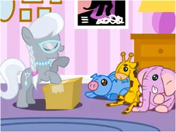 Size: 800x600 | Tagged: artist:flash equestria photography, box, cute, derpibooru import, doll, imagination, lamp, playing, plushie, poster, pretend, room, safe, silverbetes, silver spoon, toy