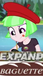 Size: 508x888 | Tagged: suggestive, derpibooru import, edit, edited screencap, screencap, watermelody, equestria girls, legend of everfree, caption, cropped, expand dong, exploitable meme, image macro, meme, solo