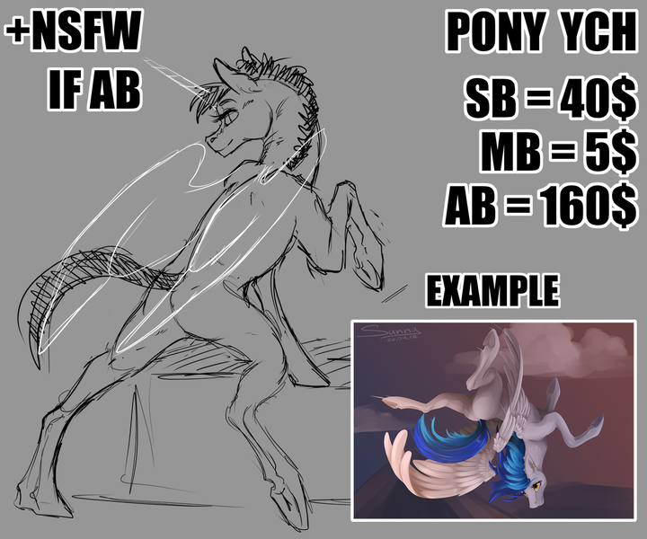 Size: 1200x1000 | Tagged: safe, artist:sunny way, derpibooru import, oc, unofficial characters only, pony, advertisement, any gender, any species, commission, rcf community, sketch, solo, your character here