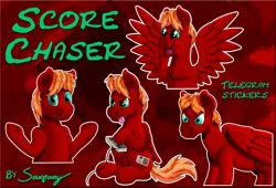 Size: 1194x814 | Tagged: safe, artist:saxpony, derpibooru import, oc, oc:score chaser, unofficial characters only, pegasus, pony, angry, gamer, happy, male, multiple views, nintendo, shrug, solo, stallion, sticker set, telegram, telegram sticker