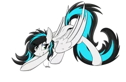 Size: 2460x1600 | Tagged: safe, artist:dangercloseart, derpibooru import, oc, oc:danger close, unofficial characters only, pegasus, pony, dog tags, simple background, smiling, solo, stretching, transparent background