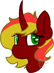 Size: 536x724 | Tagged: safe, artist:mlpcreationist, derpibooru import, oc, oc:moondust night, unofficial characters only, unicorn, bust, curved horn, simple background, solo, transparent background