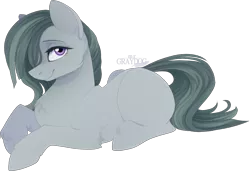 Size: 1166x798 | Tagged: safe, artist:mrgdog, derpibooru import, marble pie, earth pony, pony, cute, female, marblebetes, mare, missing cutie mark, prone, simple background, solo, transparent background