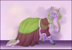 Size: 5716x3982 | Tagged: safe, artist:second-can, derpibooru import, oc, oc:cosmic claw, pony, unicorn, clothes, dress, female, mare, solo