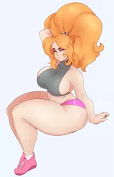 Size: 1105x1712 | Tagged: adagio dat-azzle, adagio dazzle, artist:sundown, belly button, big breasts, breasts, busty adagio dazzle, clothes, derpibooru import, female, human, humanized, shoes, sideboob, simple background, solo, solo female, suggestive, thighs, white background, wide hips