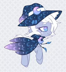 Size: 1100x1200 | Tagged: safe, artist:hawthornss, derpibooru import, oc, original species, cape, clothes, cute, hat, solo, witchfae, witch hat