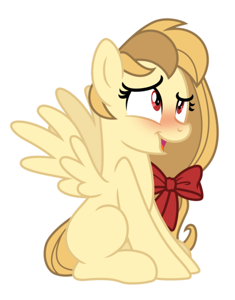 Size: 2858x3643 | Tagged: safe, artist:estories, derpibooru import, oc, oc:alice goldenfeather, pegasus, pony, blushing, cute, female, high res, mare, ocbetes, simple background, sitting, solo, transparent background, vector
