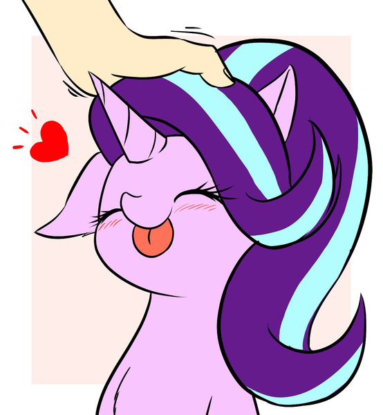 Size: 1200x1300 | Tagged: safe, artist:phoenixperegrine, derpibooru import, starlight glimmer, human, pony, unicorn, :p, blushing, chest fluff, cute, daaaaaaaaaaaw, ear fluff, eyes closed, female, floppy ears, glimmerbetes, hand, happy, head pat, head tilt, heart, hnnng, human on pony petting, mare, pat, petting, silly, smiling, solo focus, tongue out