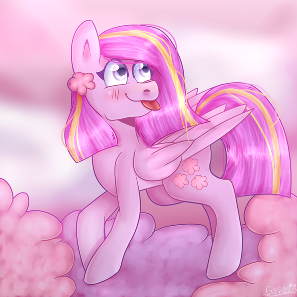 Size: 4000x4000 | Tagged: safe, artist:violetwinged22, derpibooru import, oc, oc:bubblegum, unofficial characters only, pegasus, pony, female, mare, solo, tongue out