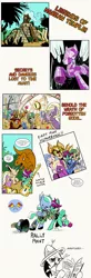 Size: 3300x10032 | Tagged: semi-grimdark, artist:lytlethelemur, derpibooru import, daring do, oc, oc:champion, oc:flurry, oc:gimbal lock, oc:luna tinker, oc:mutt, oc:nutmeg, oc:rally point, oc:sugar song, breezie, diamond dog, earth pony, pegasus, pony, unicorn, apple, arrow, blood, body horror, candy apple (food), comic, crystal, dinosaurs, eldritch abomination, food, roleplaying is magic, temple