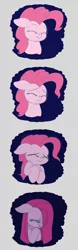 Size: 1500x4800 | Tagged: safe, artist:heir-of-rick, derpibooru import, pinkie pie, earth pony, pony, :t, bust, comic, crying, cute, diapinkes, eyes closed, female, floppy ears, frown, happy, lip bite, mare, mood whiplash, pinkamena diane pie, sad, simple background, smiling, solo, white background