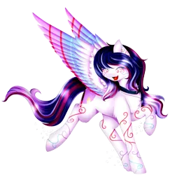 Size: 2359x2430 | Tagged: safe, artist:absolitedisaster08, derpibooru import, oc, oc:heart light, pegasus, pony, female, happy, high res, mare, rainbow power, simple background, solo, transparent background